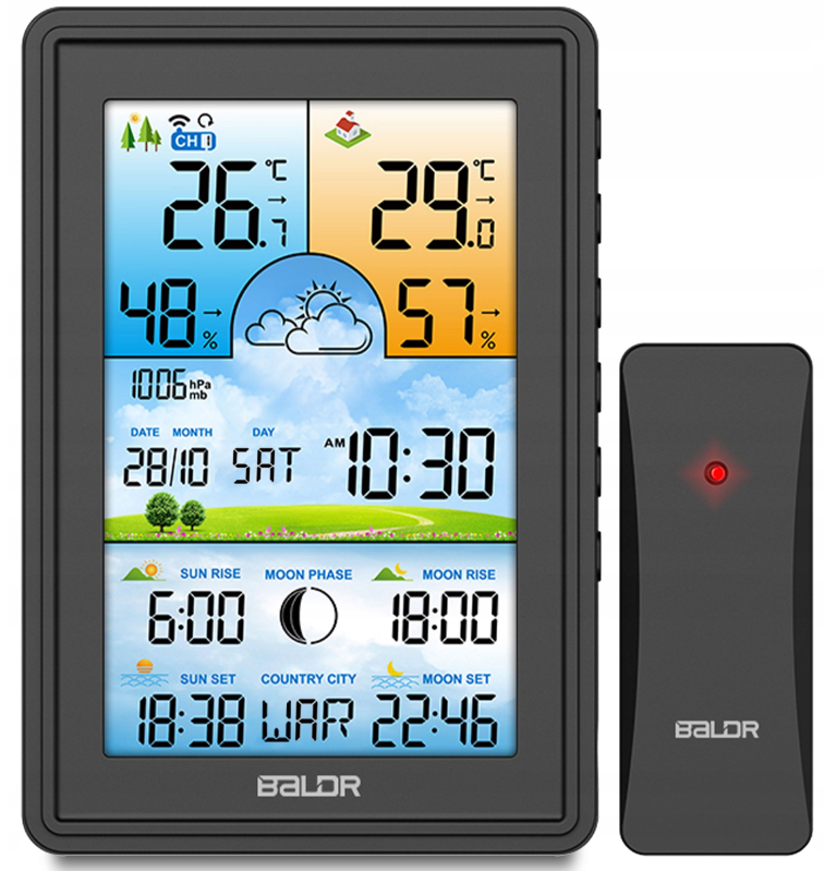 Метеостанция Baldr BD-906 беспроводная Черный (BD-906) - фото 4 Метеостанция Baldr BD-906 беспроводная Черный (BD-906) - фото 4