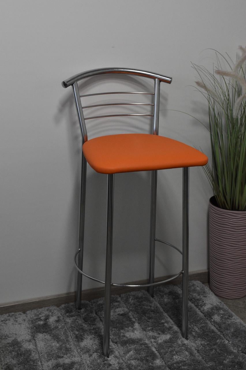 Барний стілець Маркос Хокер 47х48х97 см Помаранчевий/Хром (29519053)