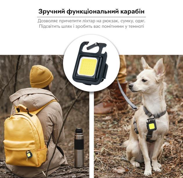 Фонарь-брелок светодиодный USB с карабином и магнитным креплением (20303333) - фото 12 Фонарь-брелок светодиодный USB с карабином и магнитным креплением (20303333) - фото 12