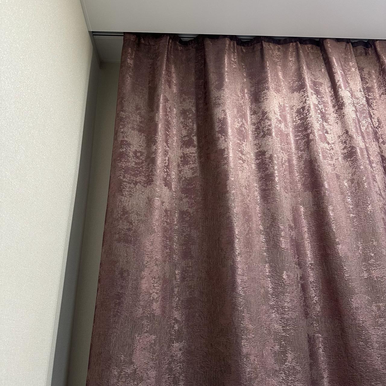 Шторы жаккардовые с мраморным узором среднее затемнение 1,5x2,7 м 2 шт. Розово-кофейный (К1039-89) - фото 6