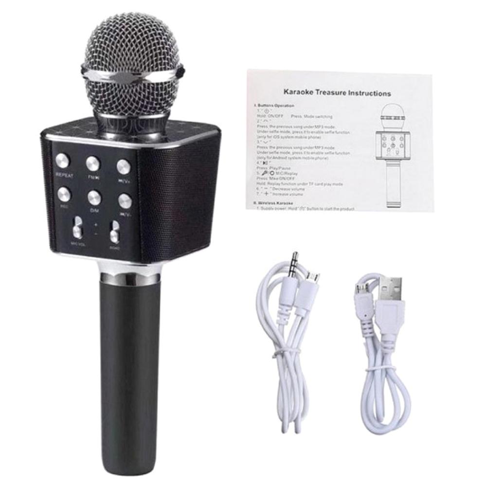 Мікрофон-караоке Wster WS-1688 для дітей з USB Bluetooth з колонкою Black (120.158) - фото 2