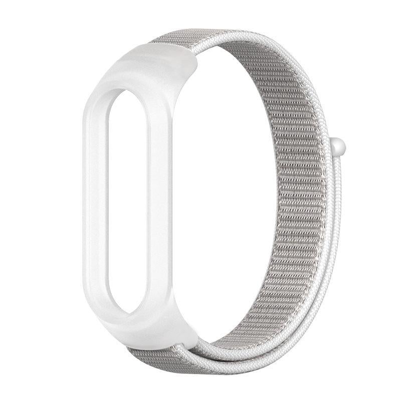 Ремінець MiJobs нейлоновий напівпрозорий для Xiaomi Mi Band 5/6 Білий/Сірий (1036P)