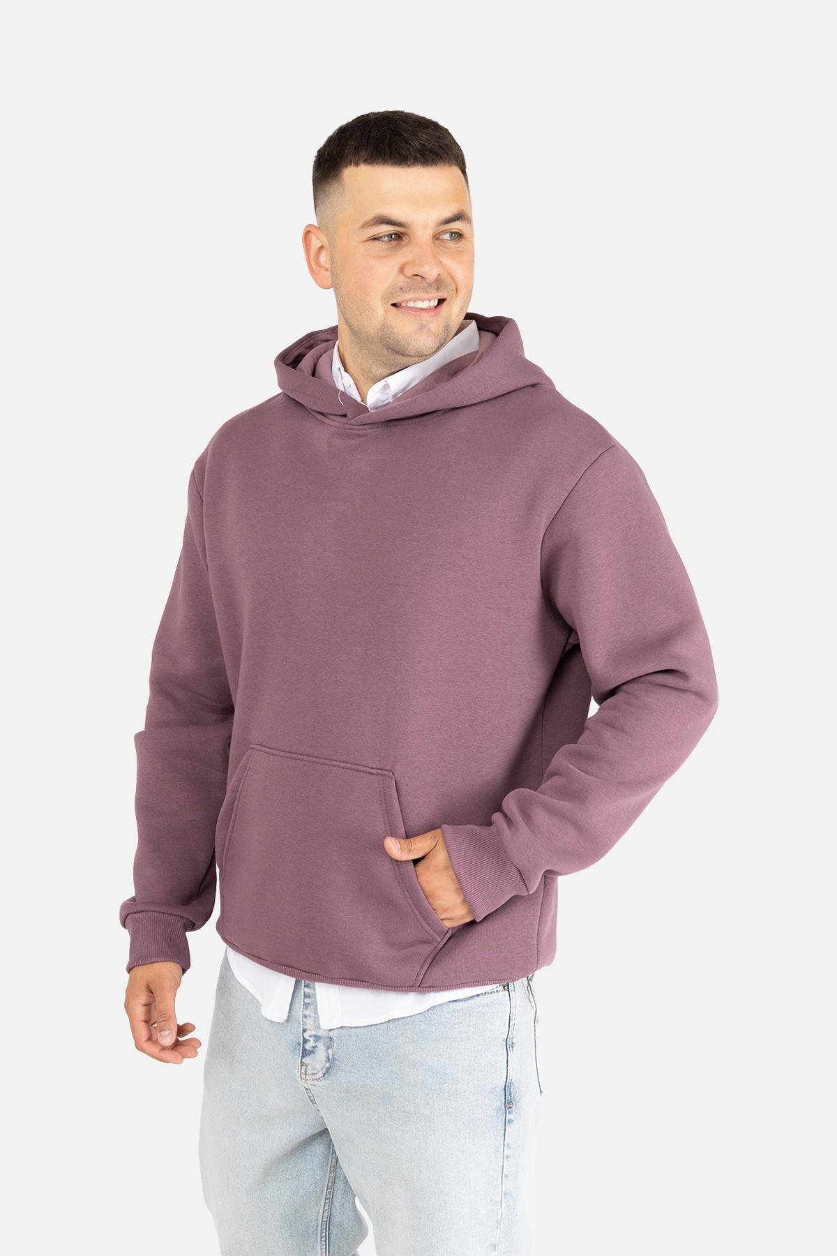 Худи мужское ЦБ-00254618 р. 48 Фиолетовый (SKT001004943) - фото 3