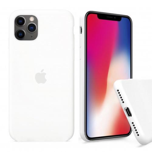Силиконовый чехол накладка Silicone Case Full Cover for iPhone 11 Pro, White