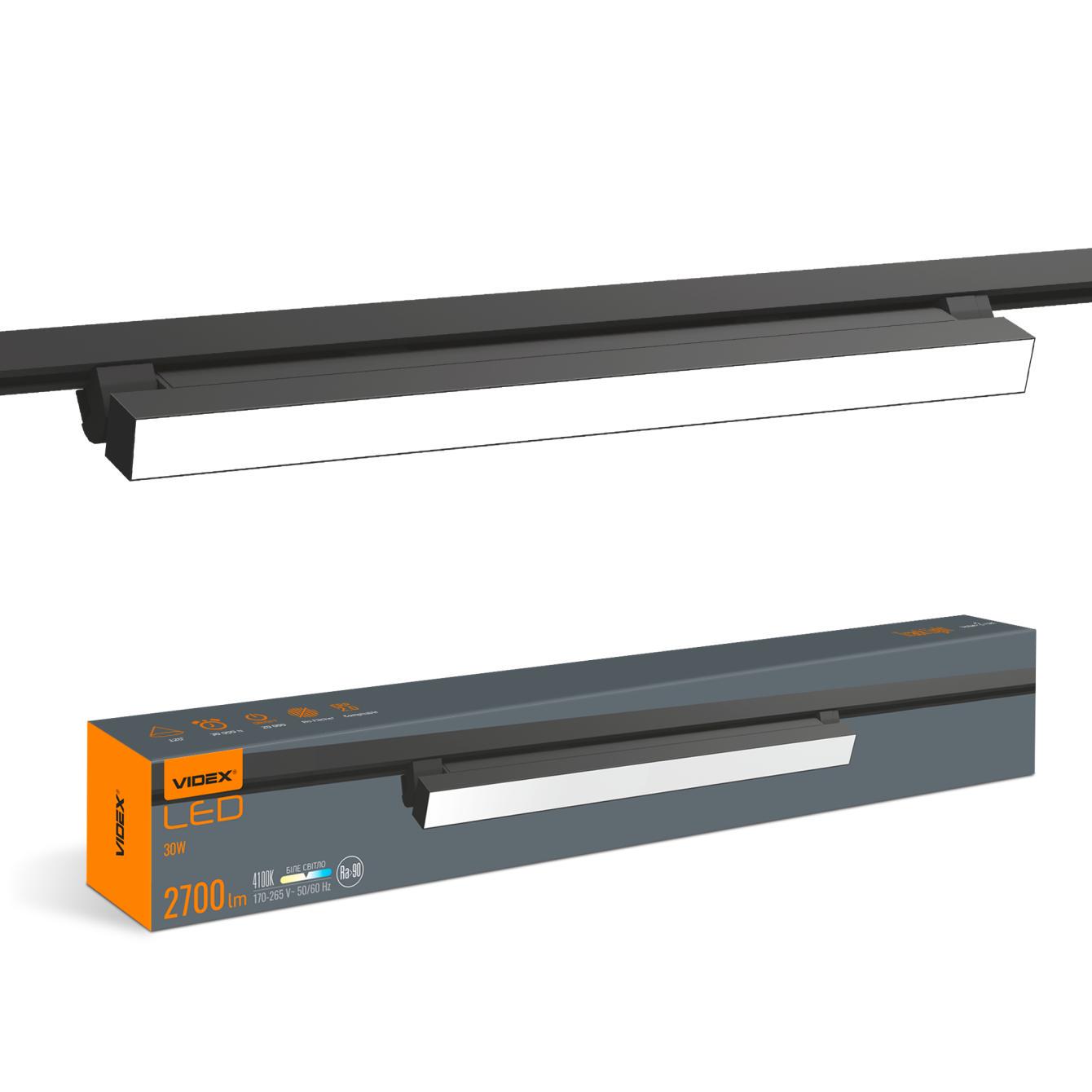 Светильник трековый Videx LED TR05 30W 4100K 220V Черный (27729401)