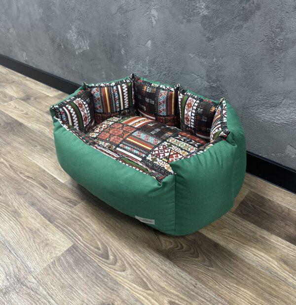Лежак для котов и собак Comfort Home модель 2 Patchwork design burgundy 50х40 см
