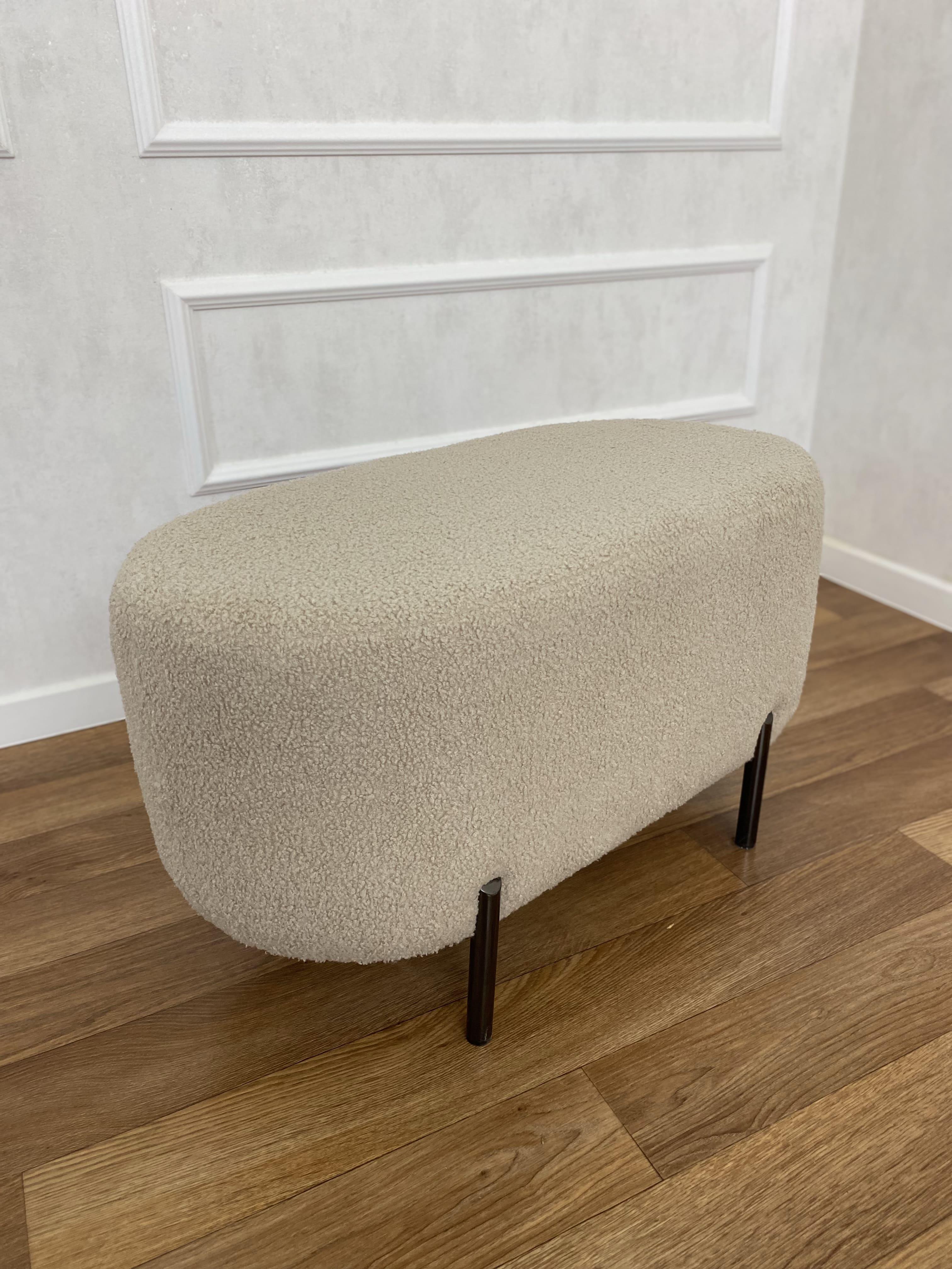 Пуф-банкетка Atlanta м'який довгий 100x40x45 см Молочний