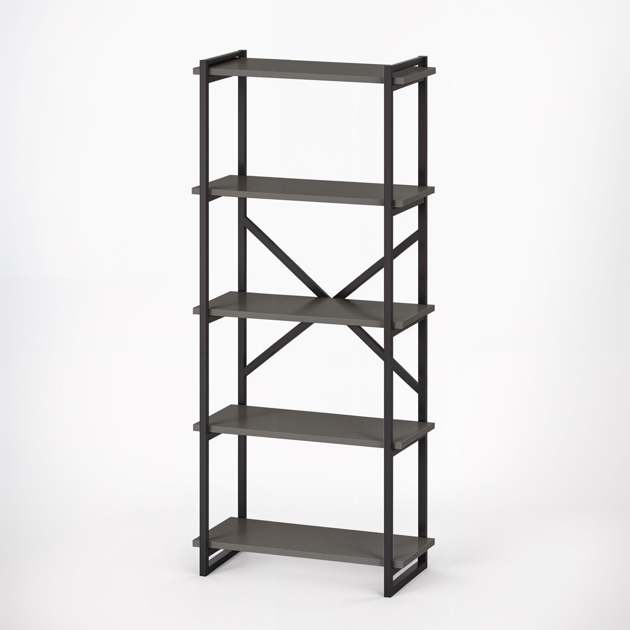 Стелаж у стилі лофт на 5 полиць Ant-1 700х300х1800 мм Антрацит - фото 2