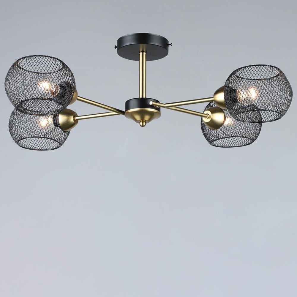 Люстра потолочная Lighthouse SRS-20127/4 BK+COP Черный/Медный (113367)