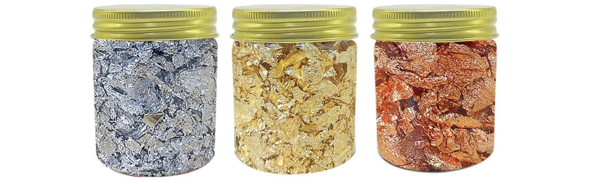 Поталь в хлопьях для декорирования 3х10 г Золотой/Серебряный/Медный (Flake-10*3)