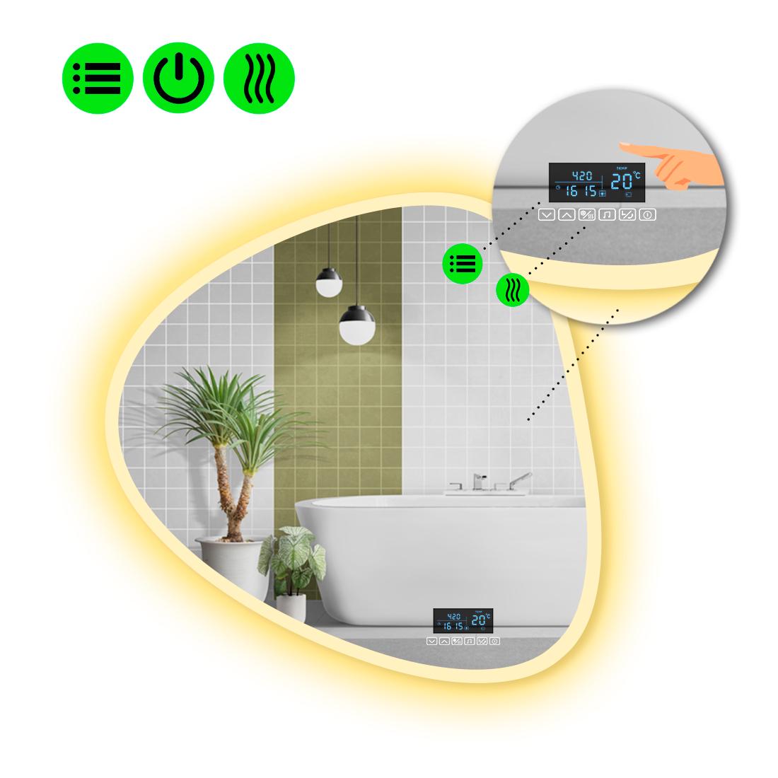 Зеркало с LED подсветкой Nuvola 3 с Smart-блоком и подогревом 80x80 см (8995420) Зеркало с LED подсветкой Nuvola 3 с Smart-блоком и подогревом 80x80 см (8995420)