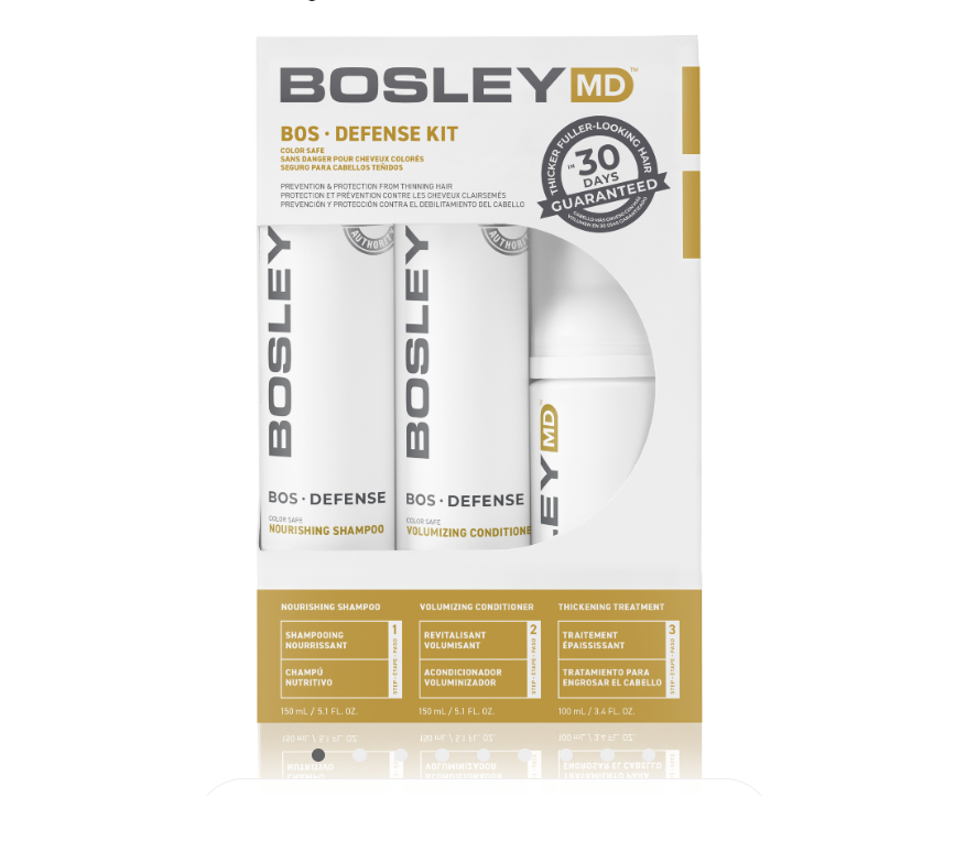 Набор для предупреждения истончения волос уплотняющий уход Bosley MD BOS Defense живительный шампунь/кондиционер для объема (30001)