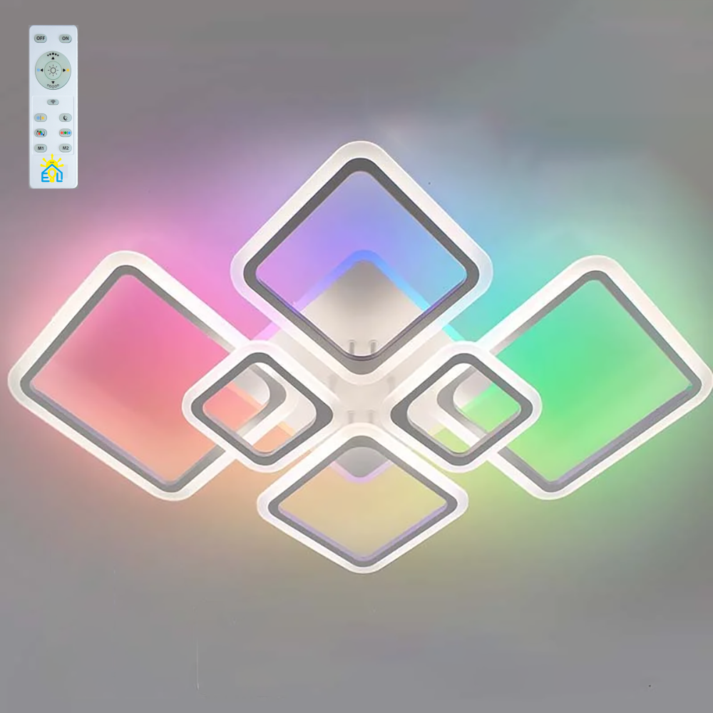 Люстра світлодіодна ESLLSE OVAL RGB 7S 120 Вт Білий (10579)