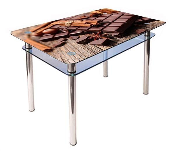 Обідній стіл Glass Antonik КС-1 900х600х750 мм з фотодруком №295 Коричневий (3581029501)