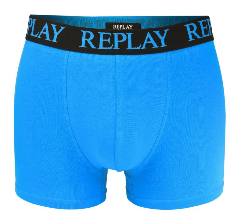 Труси боксери чоловічі анатомічні Replay 2 шт. S Чорний/Насичений-синій (102396138) - фото 4