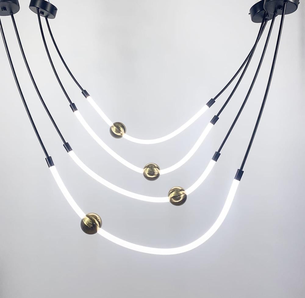 Светильник Arryn с шариками латунь 140 см Черный (MBJ 2 BK)