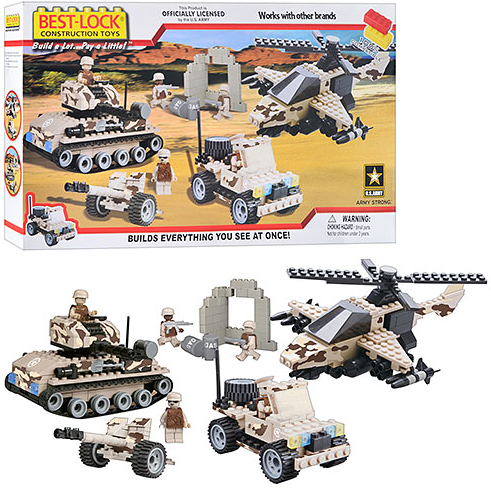 Конструктор для детей 95010 Best-Lock Военная техника 450 деталей Разноцветный (147-132-BOC041066)