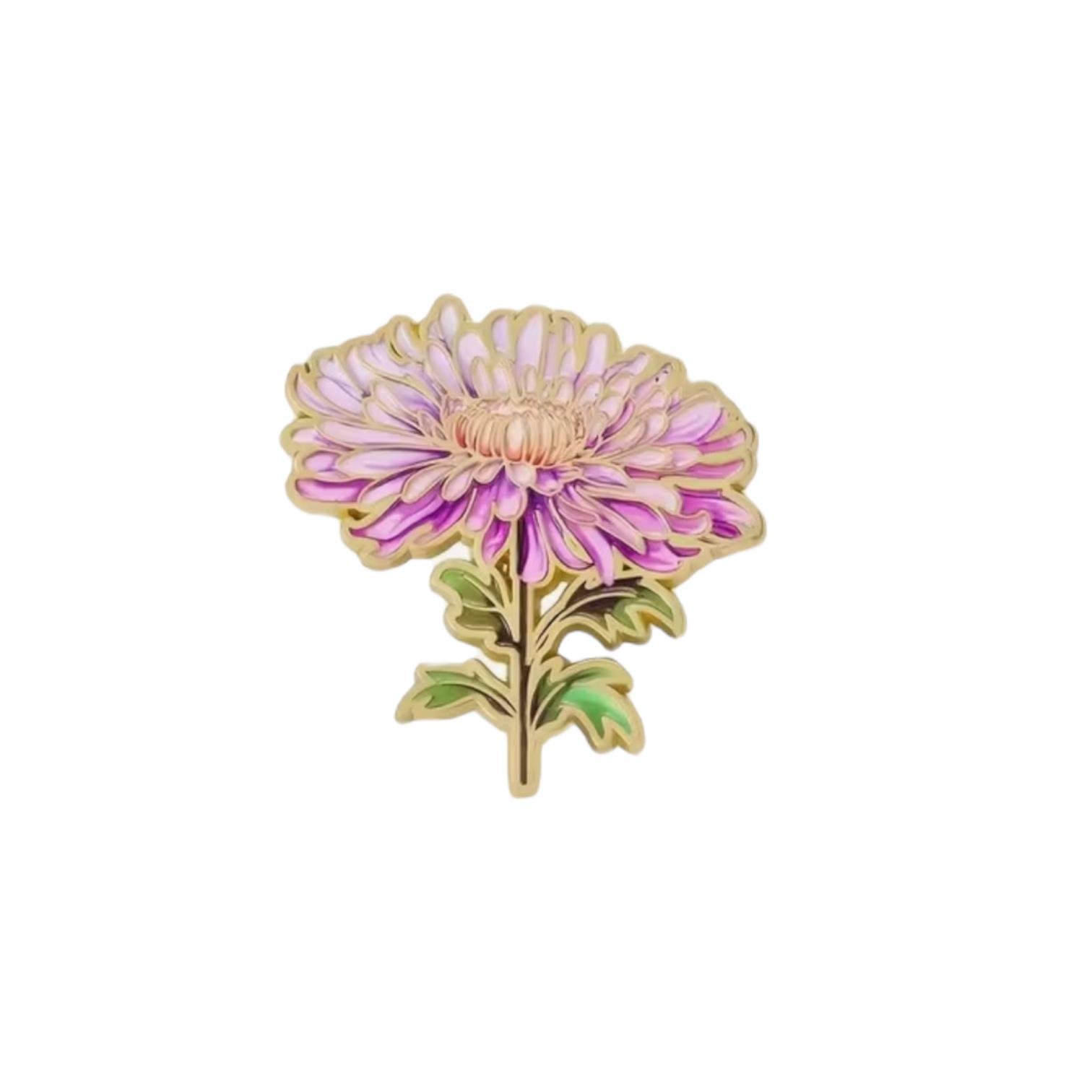 Брошь-значок Хризантема 2,5х3 см (6253)