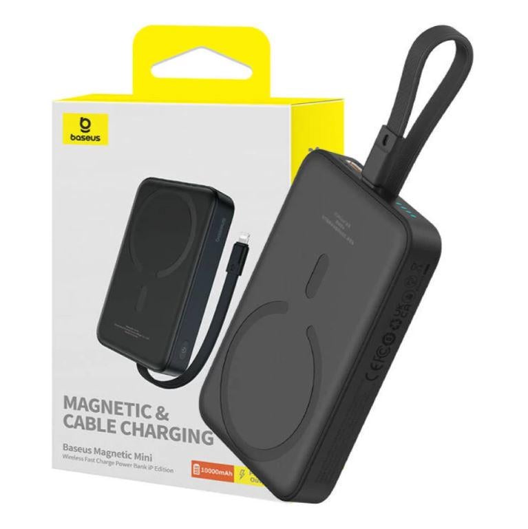 Портативний зарядний пристрій Baseus Magnetic Mini 10000 mAh 20W with MagSafe Black Magnetic Mini 10000 mAh 20W - фото 3