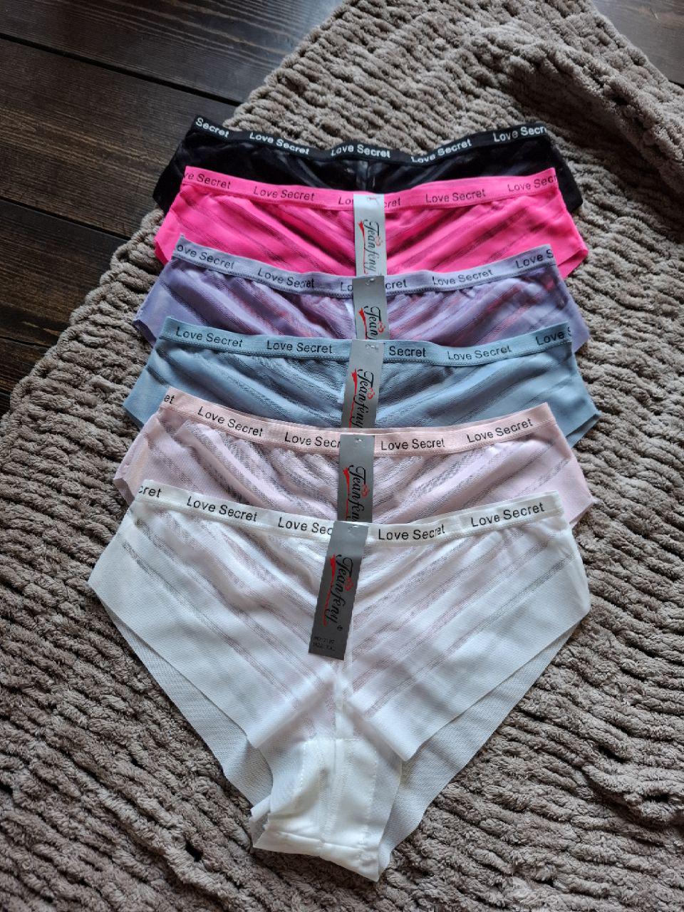 Набор полубесшовных женских трусиков из микросетки 6 шт. 2XL (2197-1)