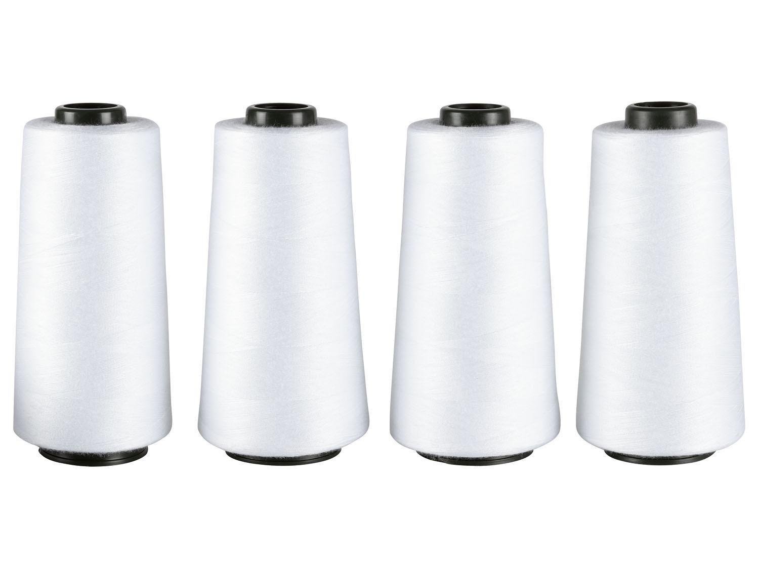 Набор швейных ниток Crelando 40/2 для оверлока 4 шт. Белый (LI-470266)