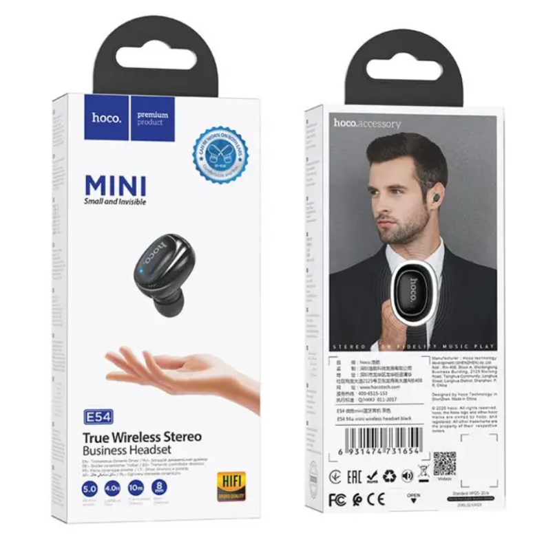 Гарнітура Hoco Mia mini E54 Bluetooth чорний (99724) - фото 6