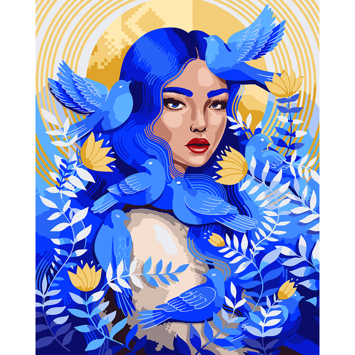 Картина по номерам Santi Свободная Украинка 40x50 см (Top-954448)