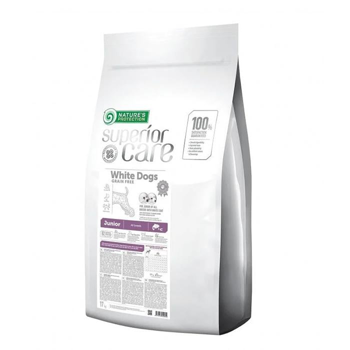 Корм сухой Nature's Protection Superior Care White Dogs Grain Free Salmon Junior All Breeds с лососем для юниоров 17 кг (NPSC45995)