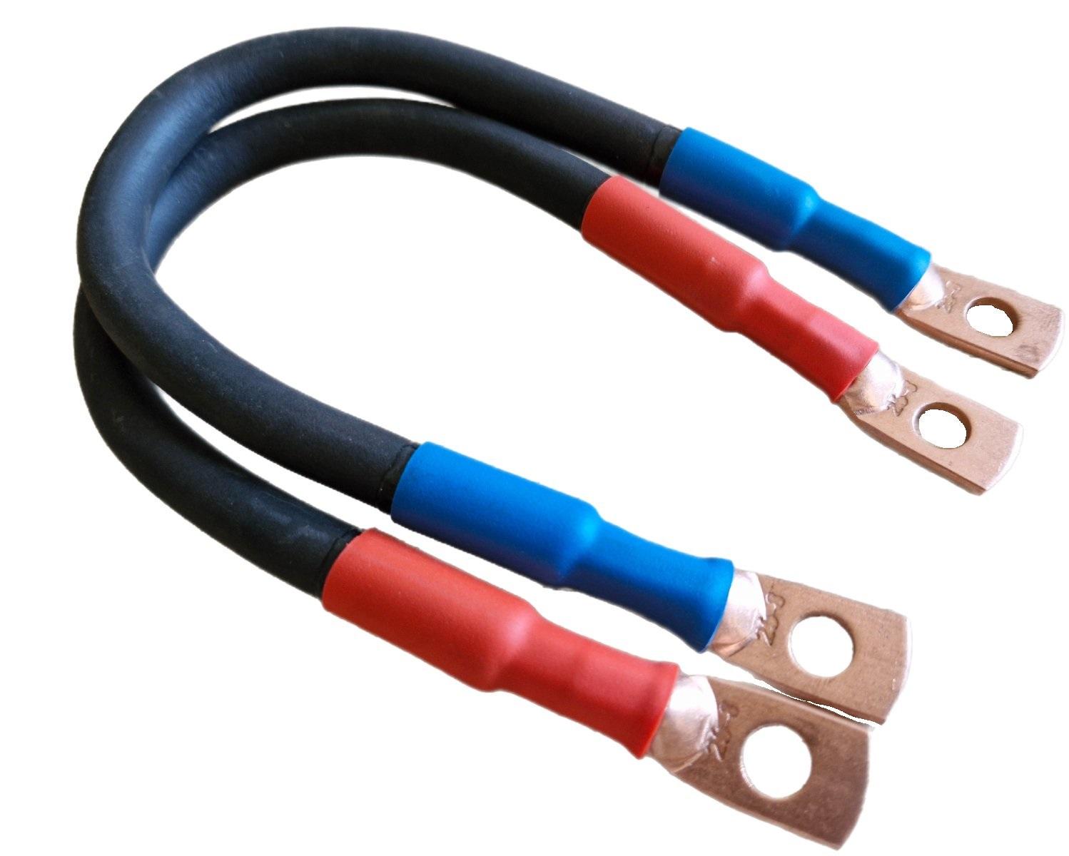 Комплект кабелів для з'єднання АКБ Залізний Лев дріт мідний КГТП 1х16 мм2 з клемами М8 50 см2 шт. (95617074)