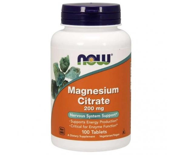 Магній цитрат Magnesium Citrate 200мг Now Foods 100 табл.