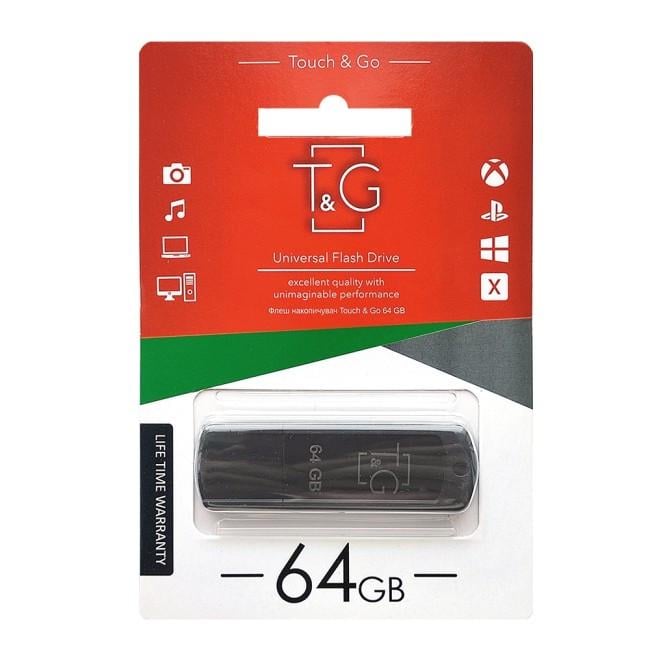 Флешка накопичувач T&G USB 2.0 64GB Classic серія 011 Чорний