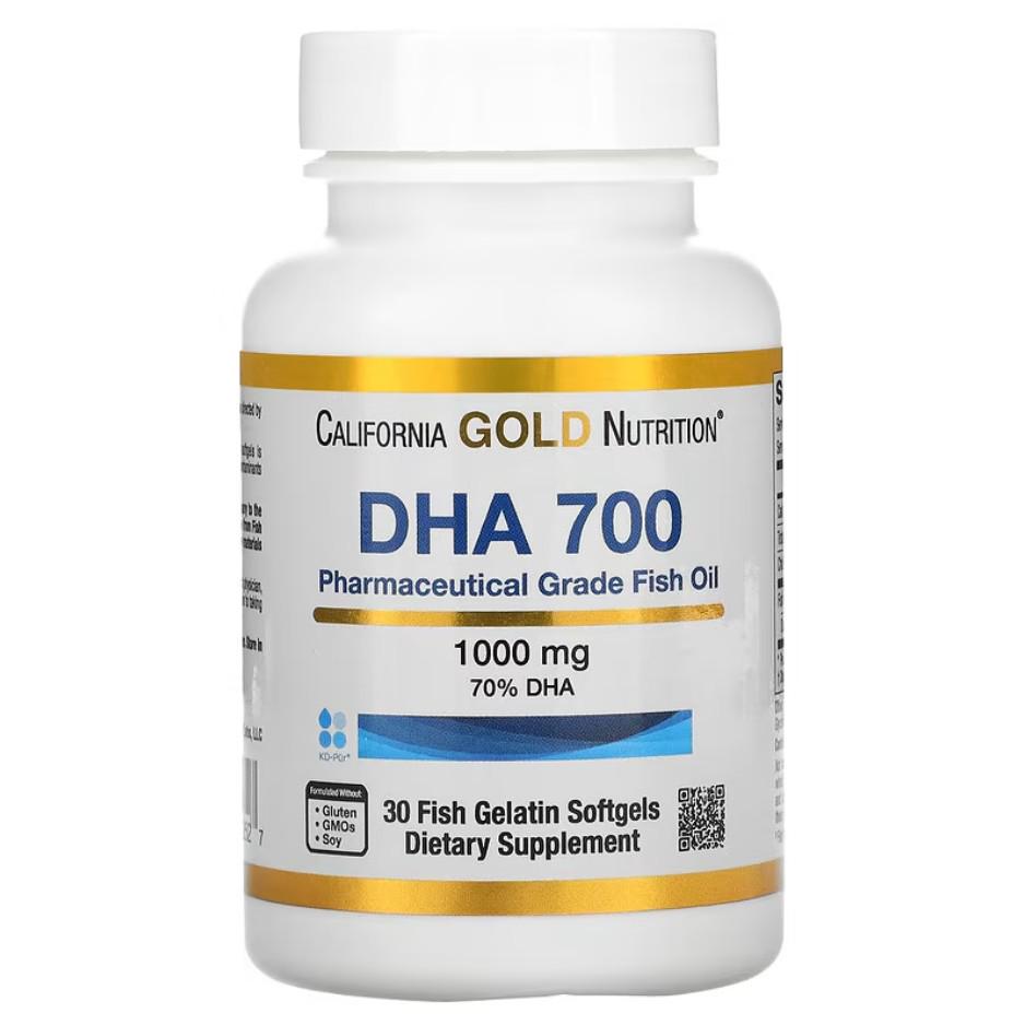 Жирні кислоти California Gold Nutrition DHA 700 Fish Oil Pharmaceutical Grade 1000 мг 30 капсул