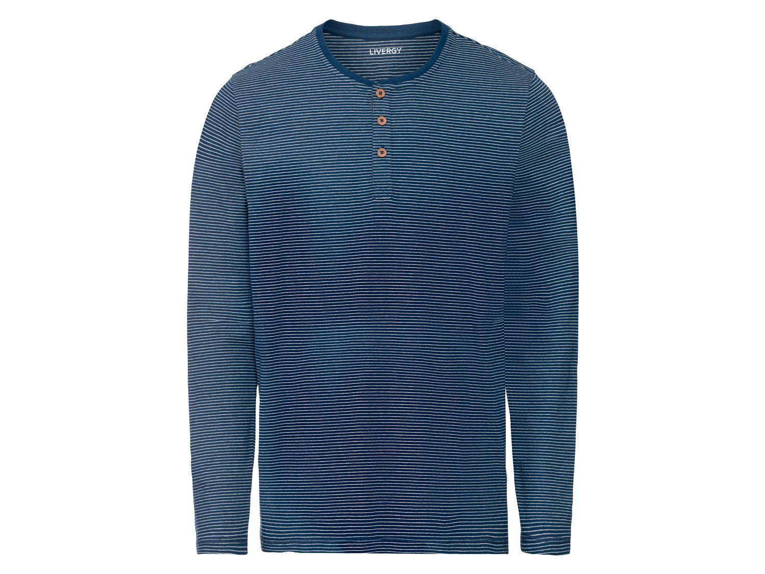 Лонгслив мужской с планкой на пуговицах Livergy 356820 S Синий (73430)