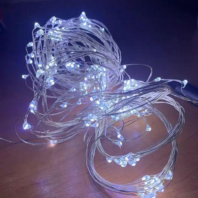 Гирлянда на елку Конский хвост 2 м 30 нитей USB с холодно-белым свечением и 8 режимами из меди (opt-105150) - фото 3 Гирлянда на елку Конский хвост 2 м 30 нитей USB с холодно-белым свечением и 8 режимами из меди (opt-105150) - фото 3