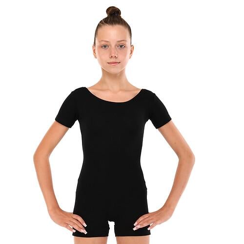 Полукомбинезон для гимнастики ALEMA 11-41 с коротким рукавом 134 см Черный (32810107)