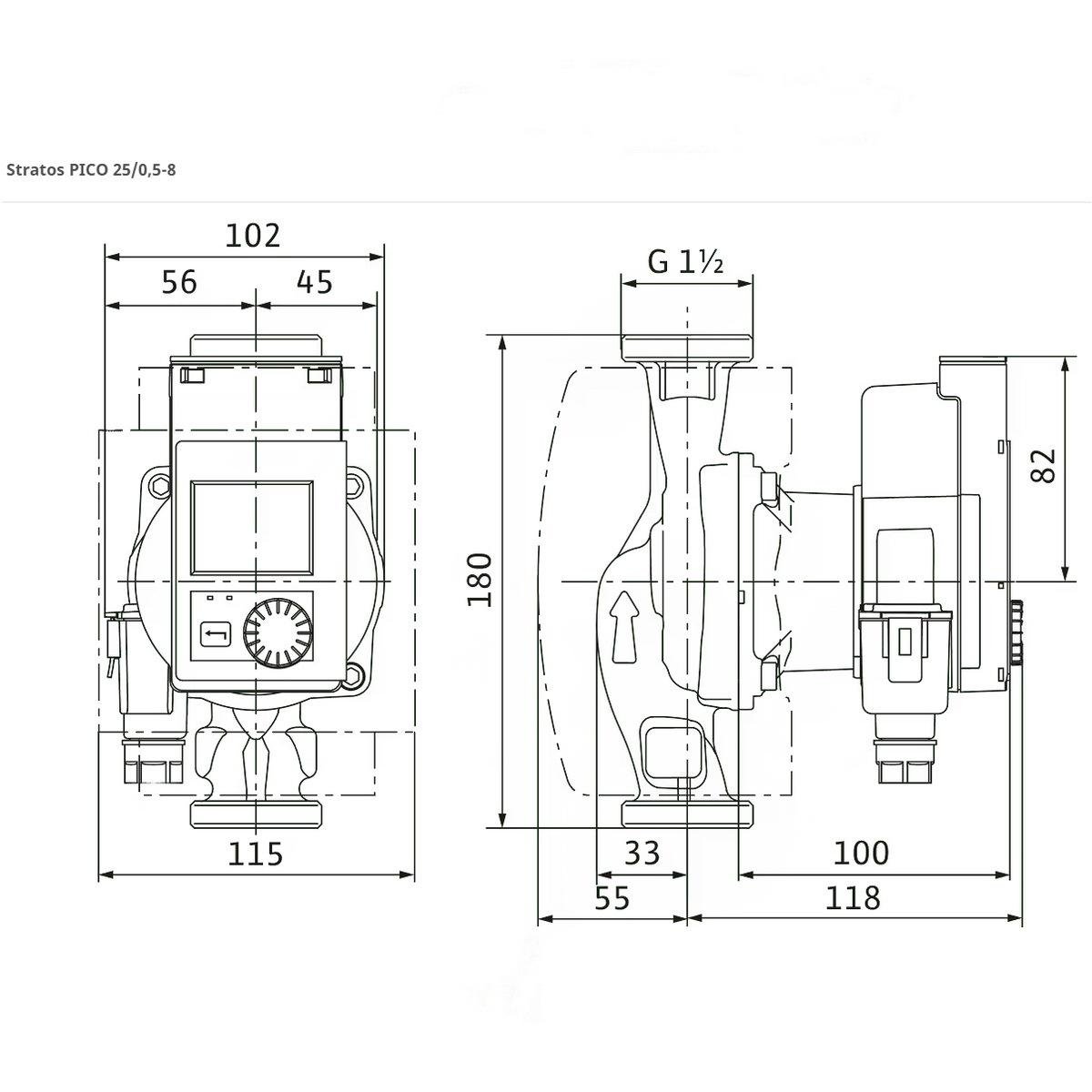 Насос циркуляційний енергозберігаючий Wilo Stratos Pico 25/0.5-8 4244397 75 Вт 1 1/2" (202182) - фото 2