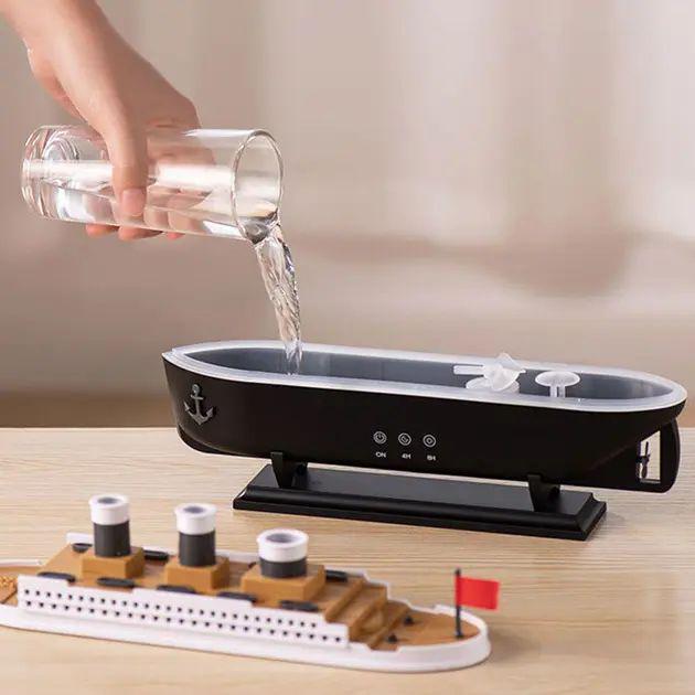 Увлажнитель воздуха в форме корабля Титаник 250 мл 2 режима работы с подсветкой и пультом (opt-103710) - фото 5