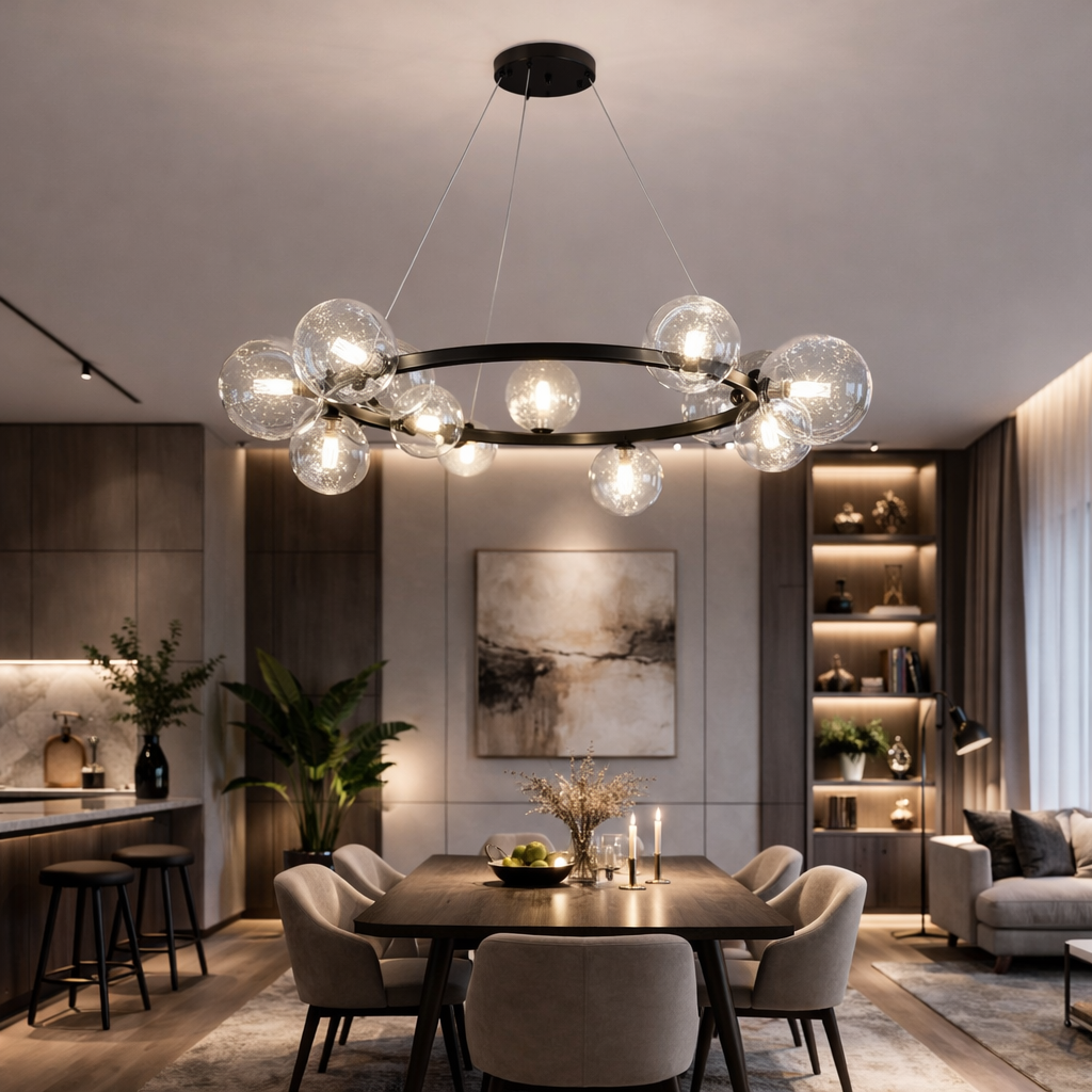 Люстра Atmosfera Saturn G9 220V х 15 шт. (20279/15B BK+CL)