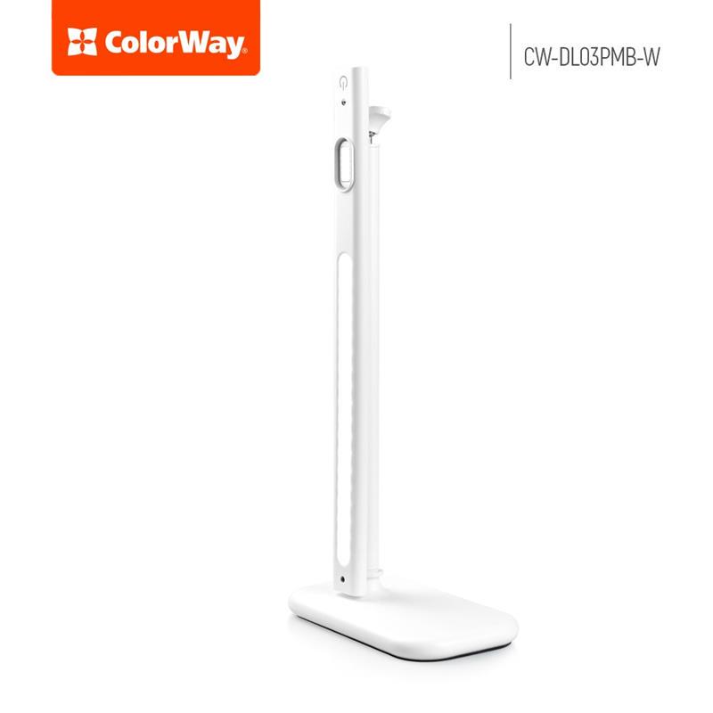 Лампа настольная LED ColorWay CW-DL03PMB-W White (210731) - фото 4