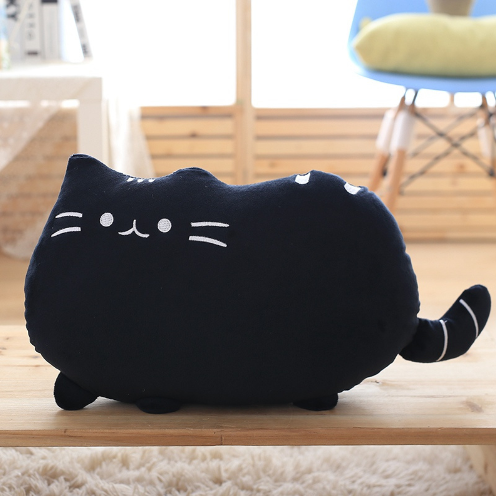 Мягкая игрушка подушка кот Пушин обнимашка плюшевая Черный (9126/40)