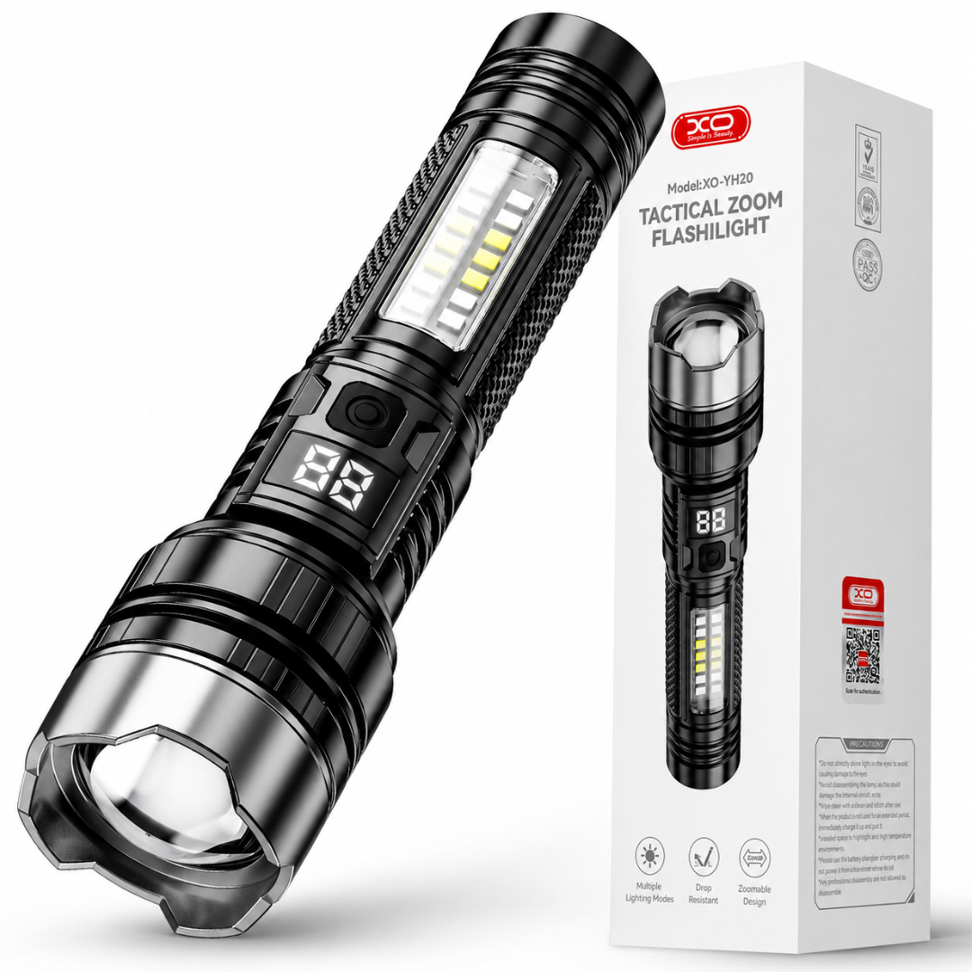 Фонарик ручной аккумуляторный Xo Telescopic Zoom USB Type-C 450 Lm 1200 mAh (XOYH20)