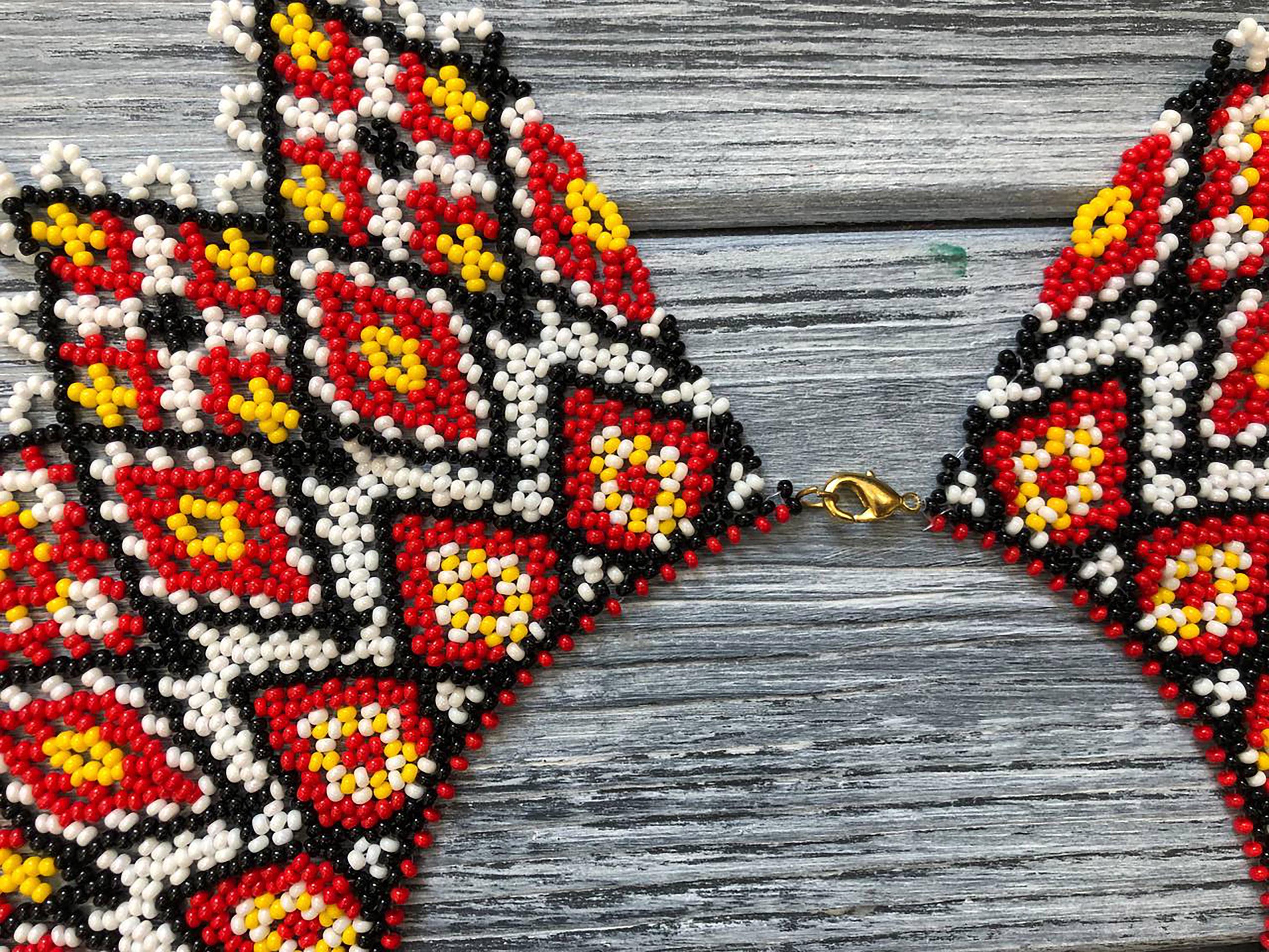 Кольє-силянка з бісеру HatynkaUA Traditional Necklace ручної роботи (SUN999_06) - фото 2