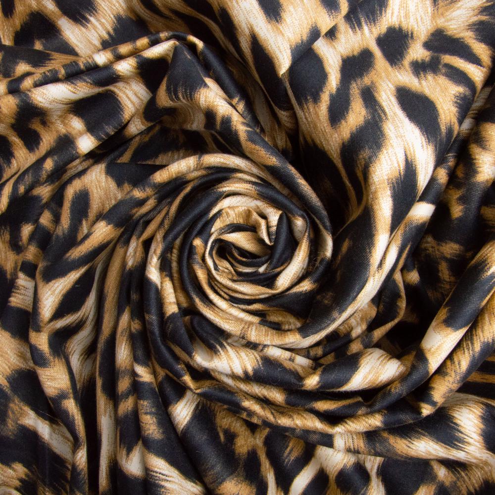 Ткань сатин для постельного белья однотонная М04158/14 Леопард 130 гр/м2 210 ТС хлопок 240 см Светлый беж (26952)