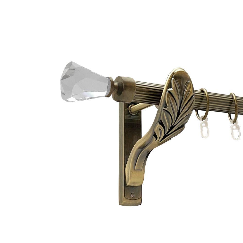 Карниз металлический Orvit Лучетта однорядный ретро рифленая труба/кольцо металлическое Антик 25 мм 240 см (00-00018370)