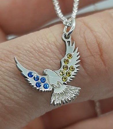 Кулон срібло Пташка патріотична 925 проби (2587969874) - фото 4