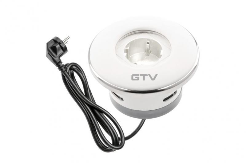 Подовжувач круглий врізний GTV SHUTTER Schuko кабель з вилкою 1,5 м Білий (27848498)