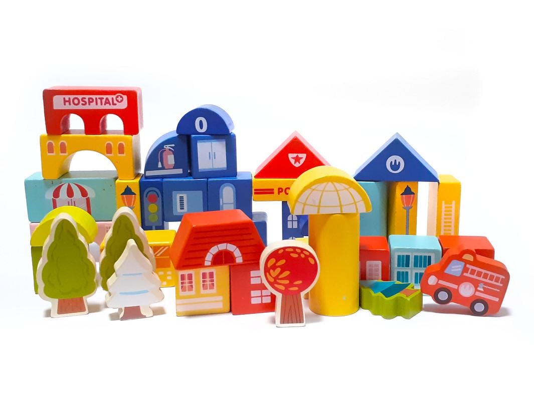 Конструктор дерев'яний Jia Yu Toys "Побудуй Місто" 3в1 115 деталей Різнокольоровий Конструктор дерев'яний Jia Yu Toys "Побудуй Місто" 3в1 115 деталей Різнокольоровий