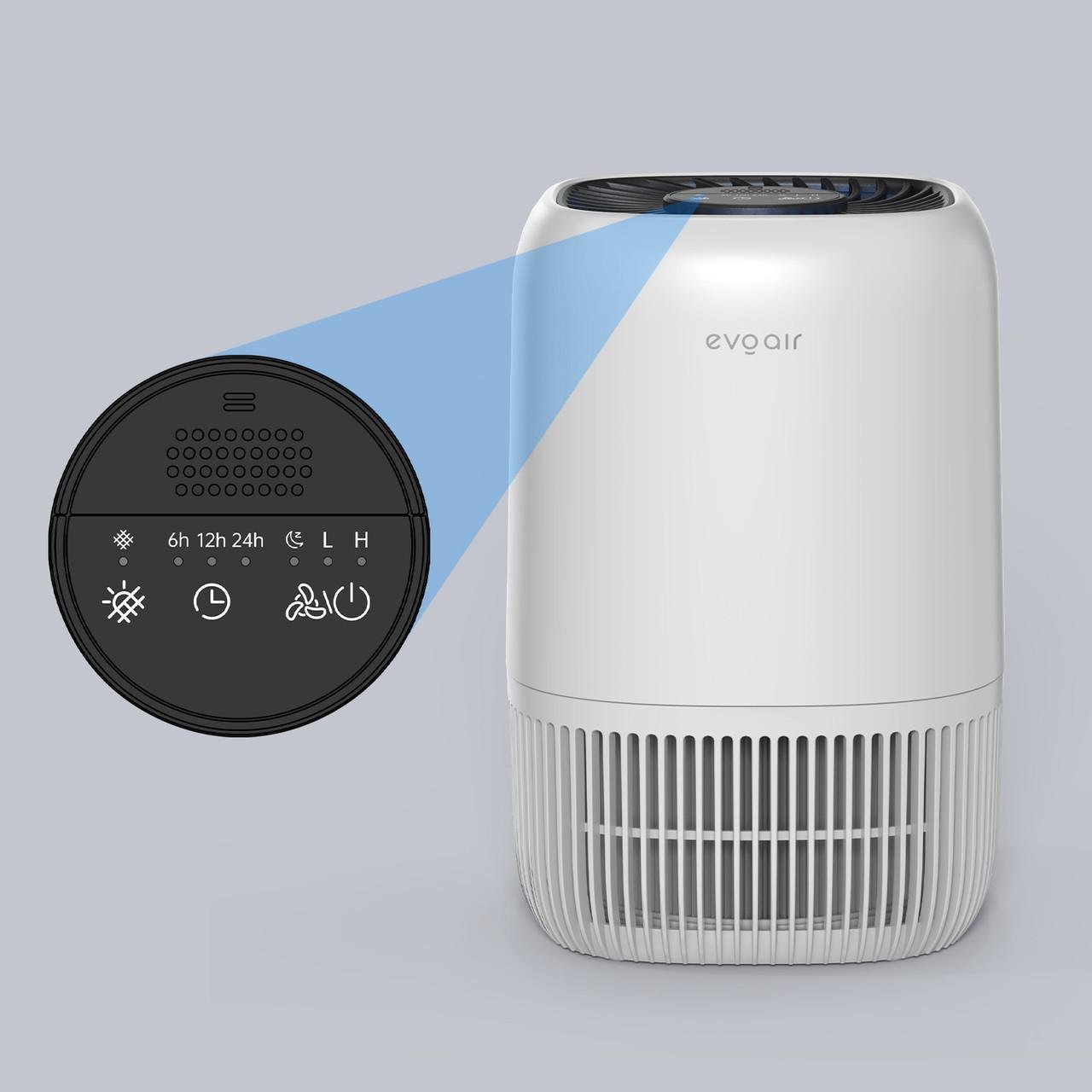 Воздухоочиститель EvoAir Nuvia 3в1 фильтр True HEPA активированный уголь 3 скорости ночной режим - фото 5