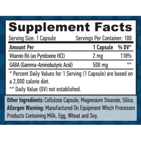 Аминокомплекс Haya Labs Gaba + B6 500 мг 100 веганских капсул (000020315) - фото 2