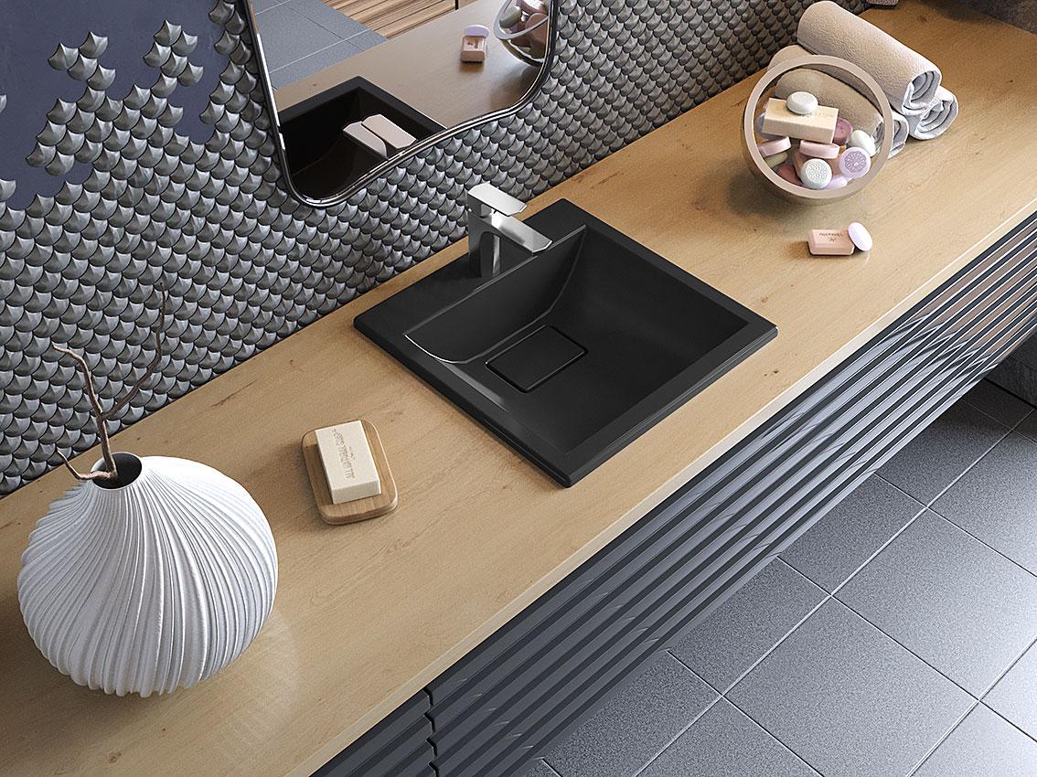 Умывальник накладной Status Neil Low 40 Black (33368947)